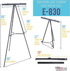 U.S. Art Supply 66" High Boardroom Black Aluminum Flip Chart Easel & - Image 2