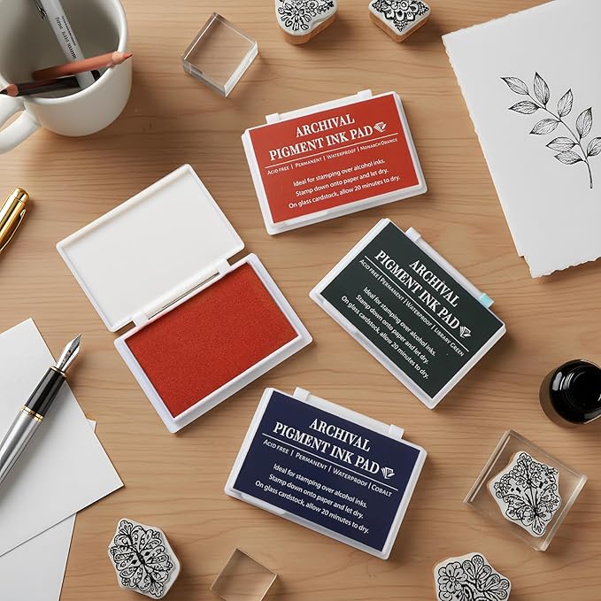 MotiMind 4 Pcs Archival Pigment Waterproof Ink Pad - Image 4