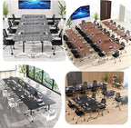 Goakwwuz Conference Room Table, Folding Conference Tables, Thicken Grey Tabletop - Image 8