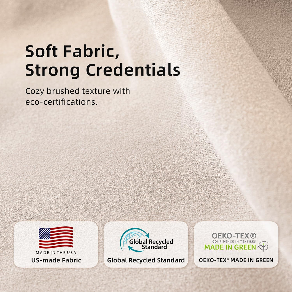 amseatec Criss Cross Office Chair with Wheels, Fabric Makeup Vanity Chair | Extra-deep 20.5" seat for cross-legged sitting. 330 lbs, SGS gas lift. 90-115° tilt, 360° swivel. Soft fabric, armless