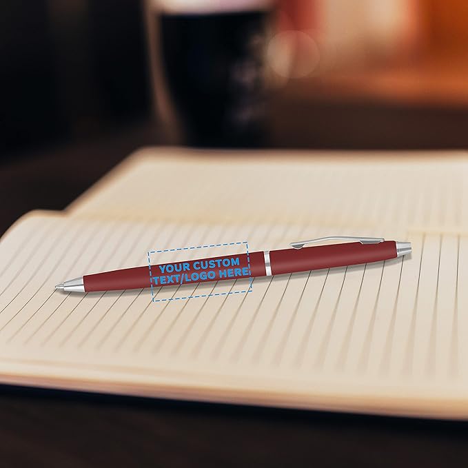 DISCOUNT PROMOS Custom Langham Ballpoint Pens Set of 10, Personalized Bulk Pack - Image 6