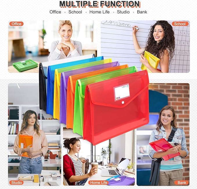 Plastic File Folders, Waterproof Transparent Expandable File Organiser - Image 6