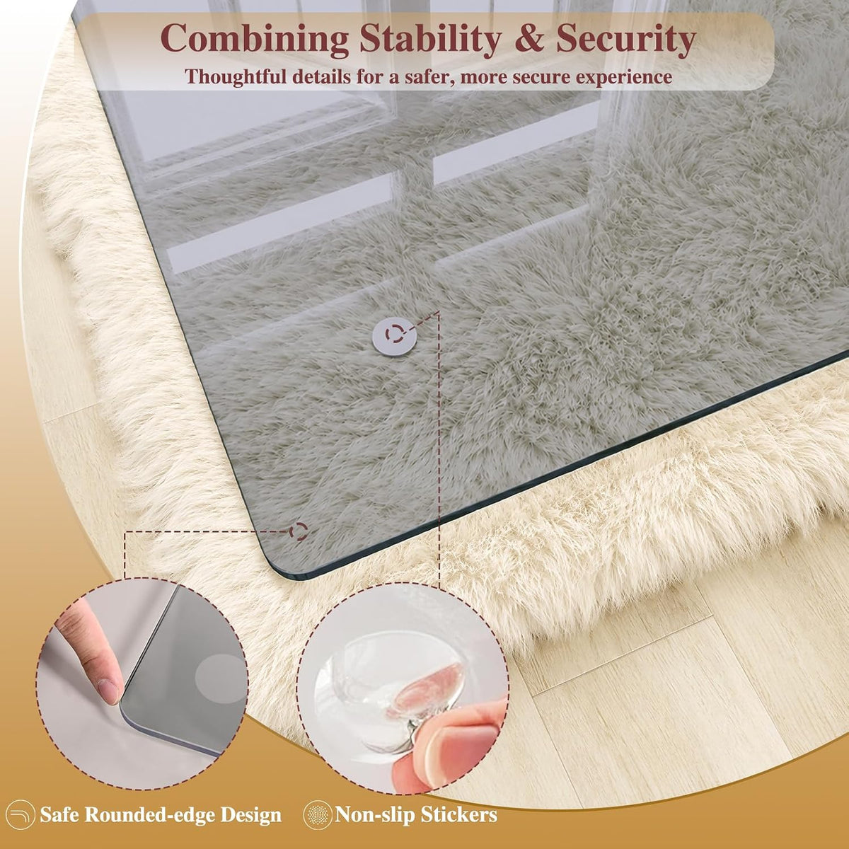 Tempered Glass Chair Mat for Carpet, 30"x48" Grey Floor Mat
