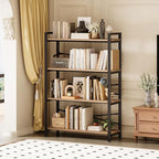 4 Tier Bookshelf 31.49" Width, Tall Book Shelf Storage and Organization - Image 2