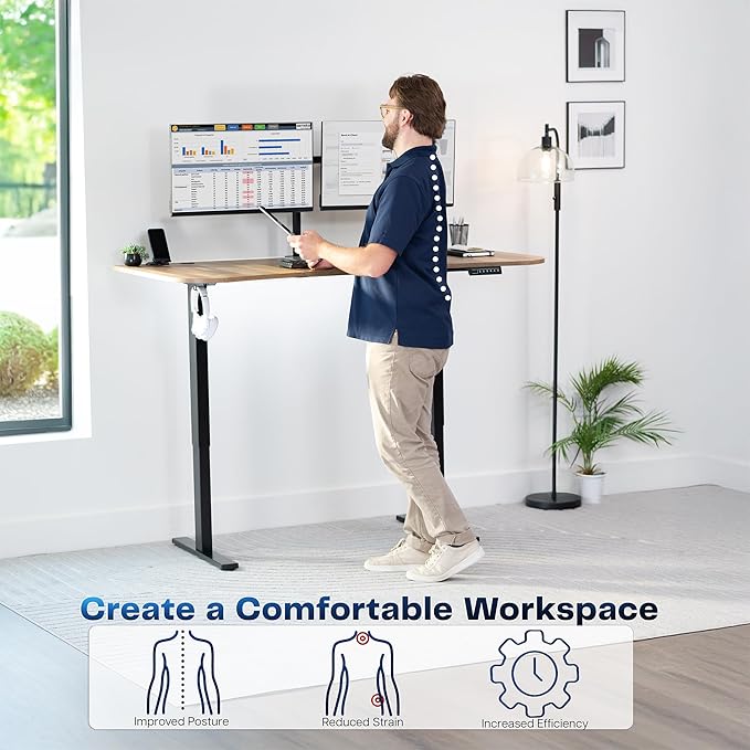 VIVO Electric 63 x 32 in Standing Desk, Memory Height Adjustment, 1B Series - Image 4