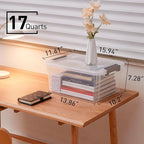 Citylife 6 Packs 17 QT Plastic Storage Bins - Image 2