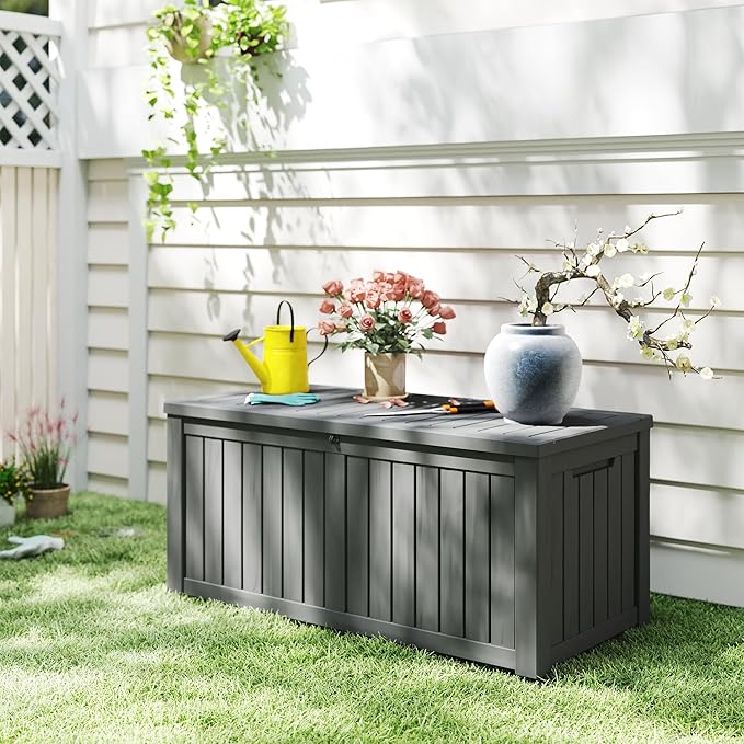 PATIOEASY Outdoor Storage Box 150GAL Waterproof Resin Deck Box, UV-Resistant - Image 4
