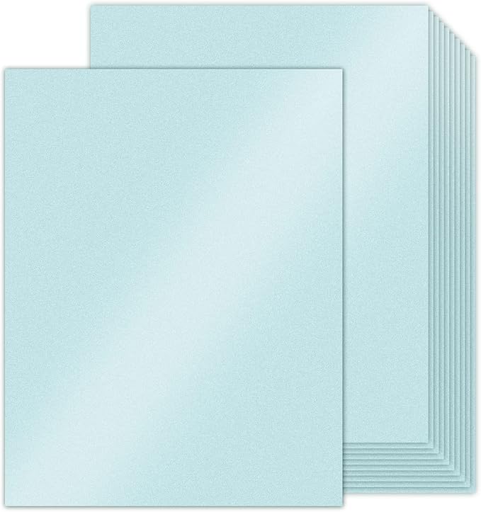 24 Sheets Blue Shimmer Cardstock 8.5 x 11 Metallic Paper, Goefun 80lb Card by Goefun