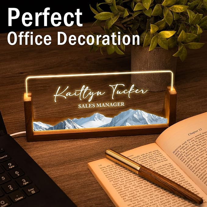 Desk Name Plate Personalized, Custom Office Light Up Name Plate - Image 3