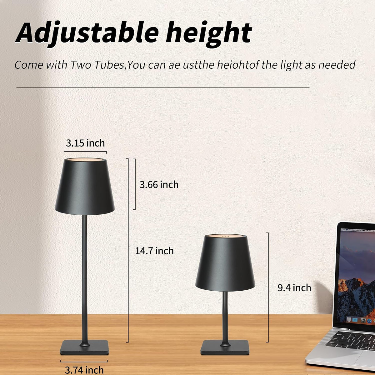 Mr. White Outdoor Waterproof Cordless Wireless Rechargeable Portable Top Touc...