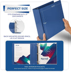 Samsill 3 Inch 3 Ring Binders, Economy Round Ring, Clear View Cover, 550 Sheet Capacity - for School, Home, Office - Blue, 12 Pack