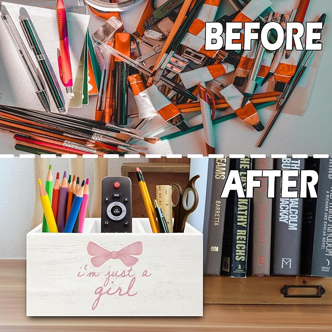 XPH Pink Coquette Bow Preppy Pen Pencil Holder Organizer - Image 6