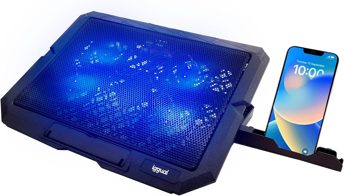 iggual – Portable Cooler Base up to 17" with 4 Quiet Fans and Mobile Sta...