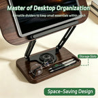 Book Stand for Reading, 360° Rotating Book Holder for Desk, Heavy Duty Bible Stand with Page Clips, Adjustable Height for Thick Textbooks, Cookbooks, Music Book