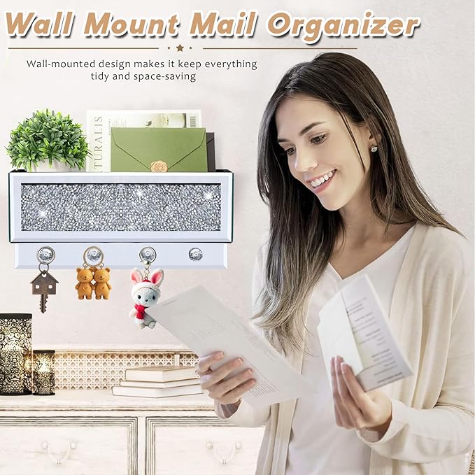 WALTSOM Crushed Diamond Key and Mail Holder - Image 3