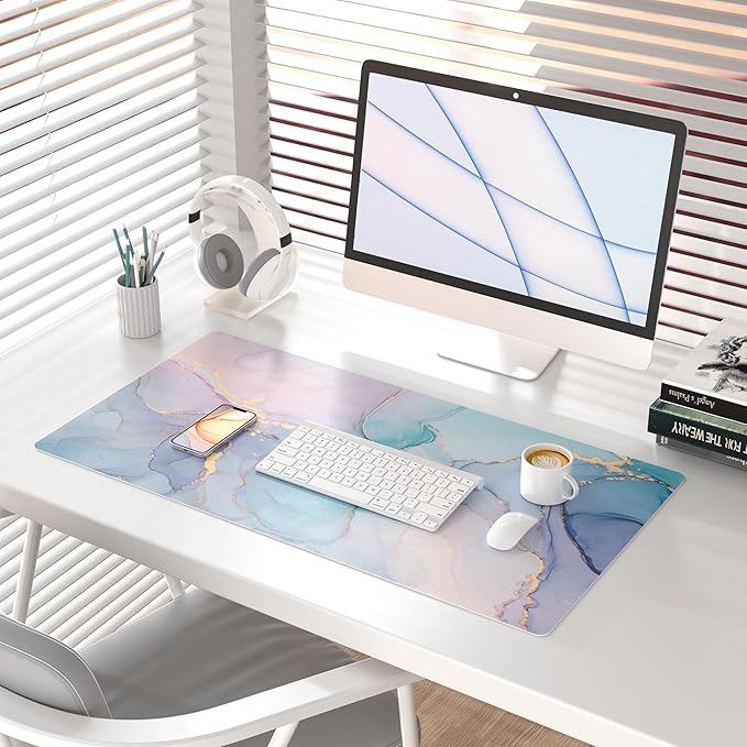 QIYI Large Mouse Pad, PU Leather Desk Mat - Image 3