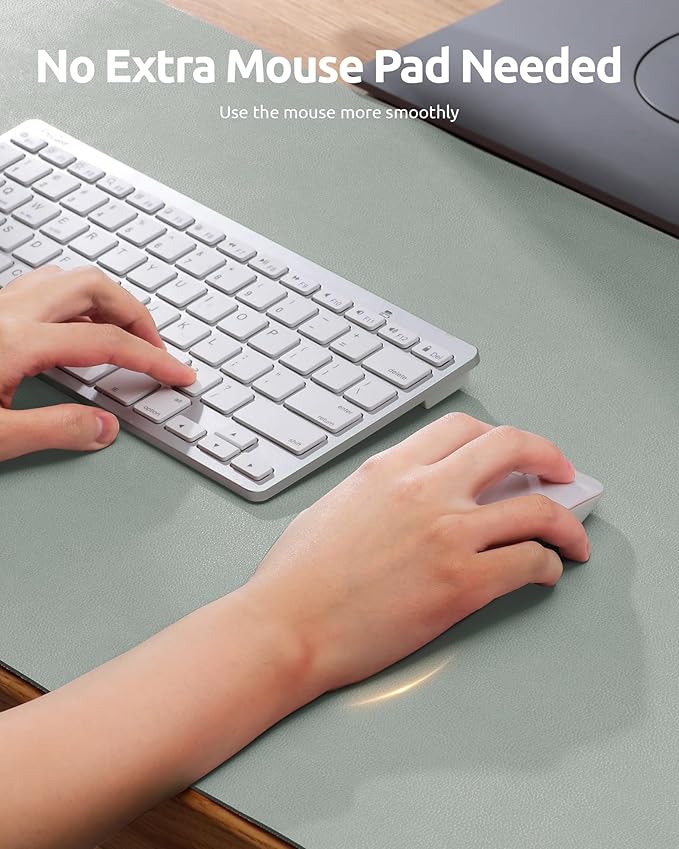 YSAGi Leather Desk Protector, Office Mat, Large Mouse Mat, Non-Slip PU Leather - Image 3