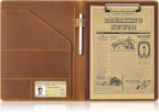 Jack&Chris Leather Portfolio, A4 Document Folder Legal Pad Padfolio, by JackChris