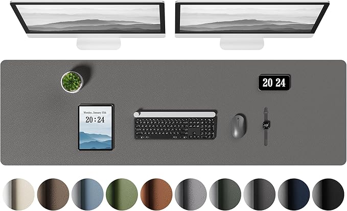 Aothia Leather Desk Pad Protector, Office Desk Mat, Large Mouse Pad, Laptop by AothiaSimpleNaturalUnique