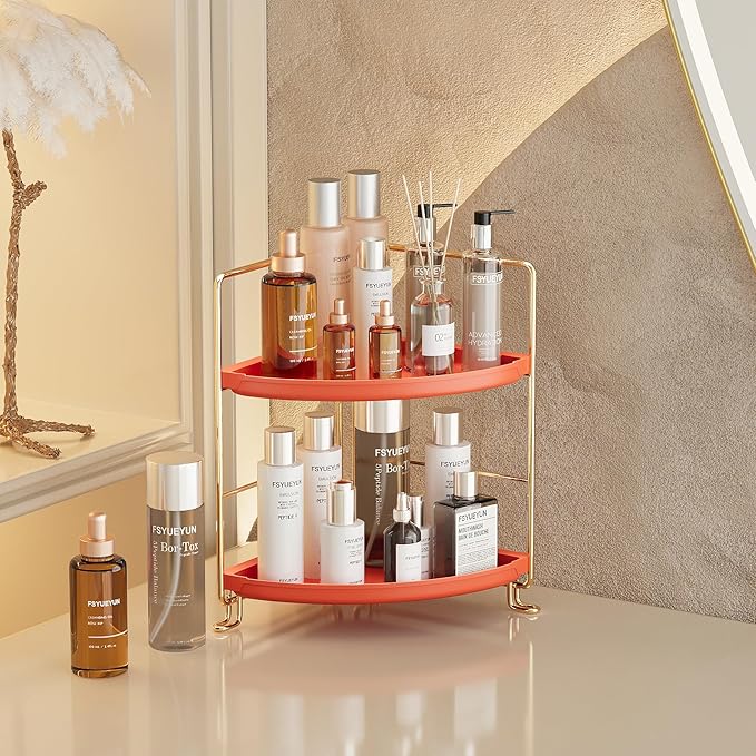 FSyueyun 2-Tier Corner Bathroom Counter Organizer, Tool-Less Installation - Image 5