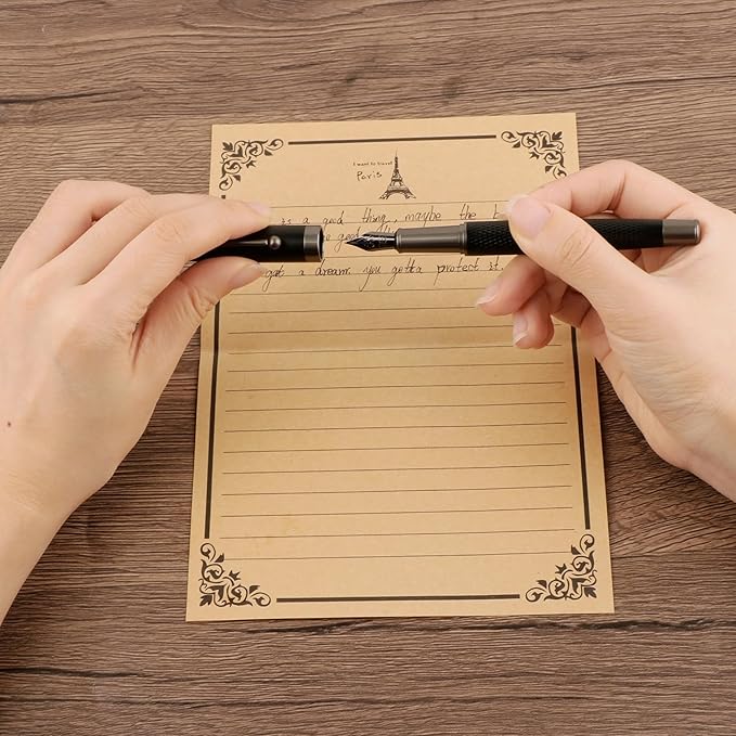 YICMY Fancy Fountain Pen Set – Fine & Medium Nibs, Includes 18 Ink Cartridges - Image 7