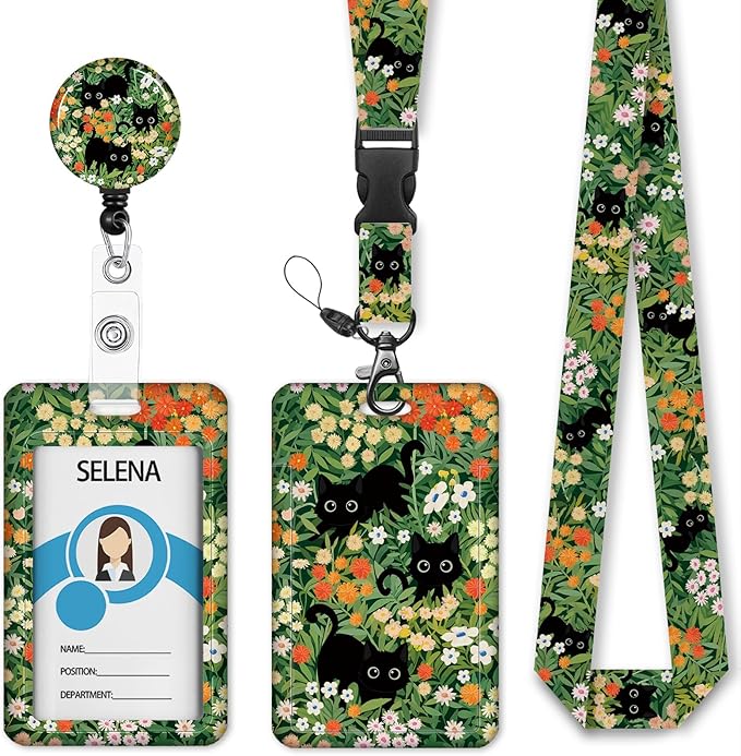 Cute Cats Lanyards for ID Badges, Badge Holder by Mcapirivo