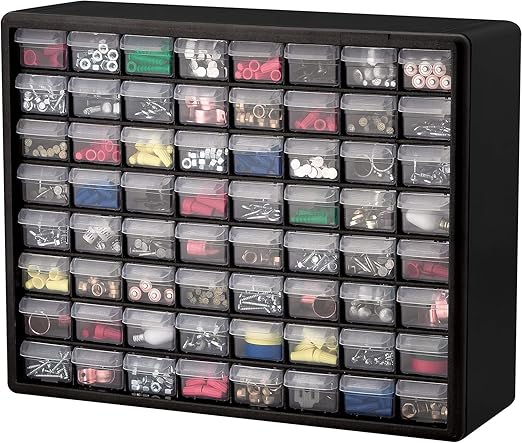 Akro-Mils 64-Drawer Plastic Storage Cabinet, 20-Inch W x 6-Inch D x 16-Inch H | - Image 10