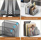 gianotter Mail Organizer Countertop, Metal File Holder - Image 4