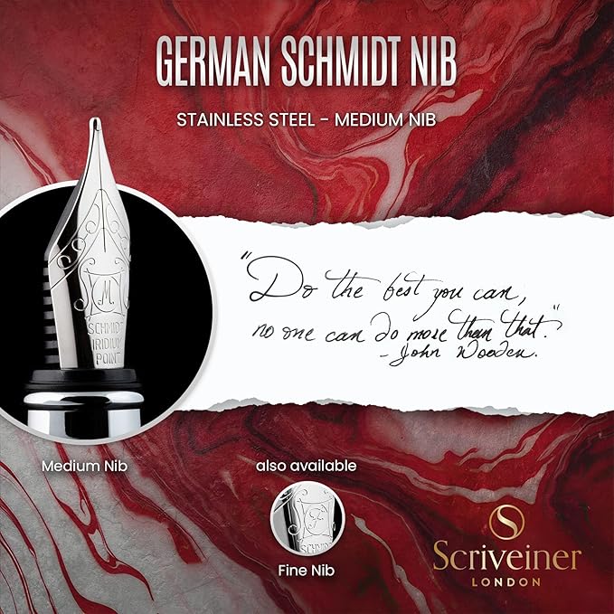Scriveiner Deep Crimson Red Fountain Pen - Image 5
