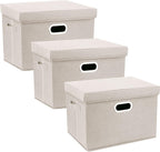 TYEERS Large Storage Bins with Lids, Collapsible, Fabric Storage Boxes