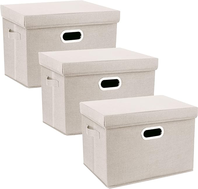 TYEERS Large Storage Bins with Lids, Collapsible, Fabric Storage Boxes by StorageOrganization