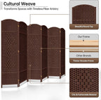 DURASPACE 6 Panel Room Divider, 6ft Tall Folding Privacy Screen, 19.5" Wide - Image 5