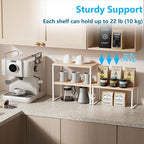 Golener Countertop Organizer Corner Shelf, 2-Tier Adjustable Stackable Corner - Image 4