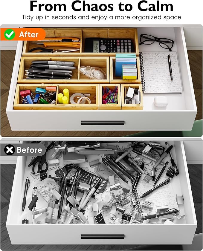 VA1KENE 6PCS Desk Drawer Organizer Tray - Image 4