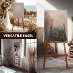 Stuelloaf Large A-Frame Wooden Painting Display Walnut Easel, Large Adjustable - Image 3