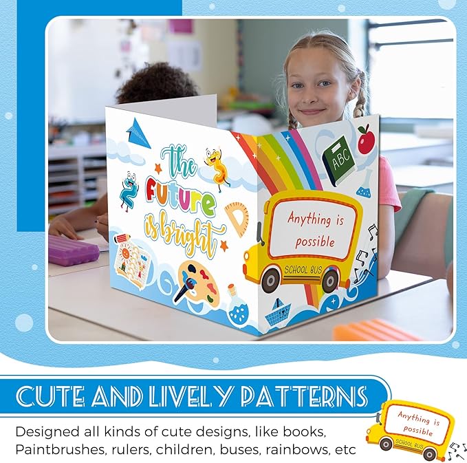 24 Pcs Privacy Boards for Student Desks Bright Colored Classroom Desk Divider - Image 3