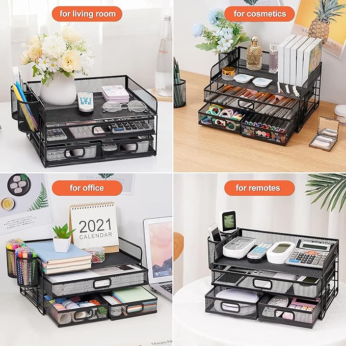Marbrasse 3 Tier Mesh Desk Organizer - Image 4