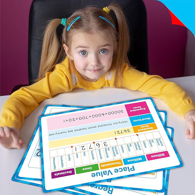 8 Packs Place Value Whiteboards, Double Sided Dry Erase Card Writable and - Image 5