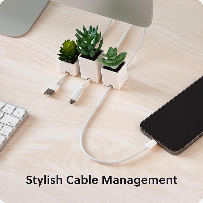 U Brands Adhesive Faux Succulent Cord Organizers, Kitchen Gadgets Cable - Image 2