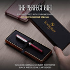 Scriveiner Personalized Luxury EDC Fountain Pen, Stunning Matt Red Pocket Pen - Image 3