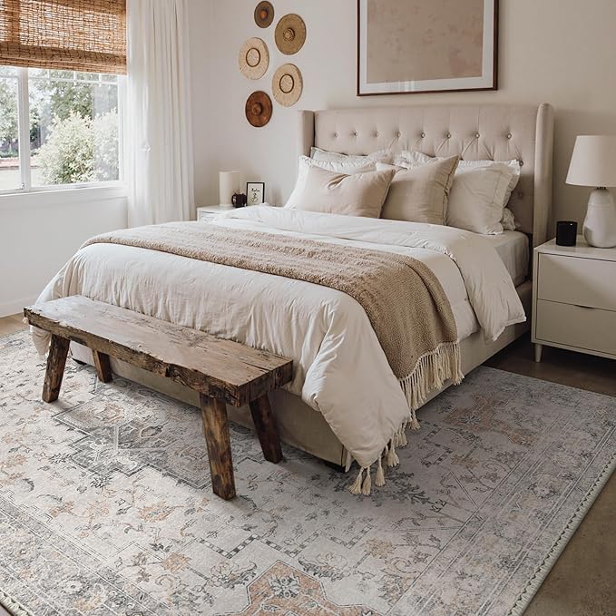 GENIMO 6x9 Area Rugs for Living Room, Machine Washable Low Pile Rugs, Chenille - Image 3