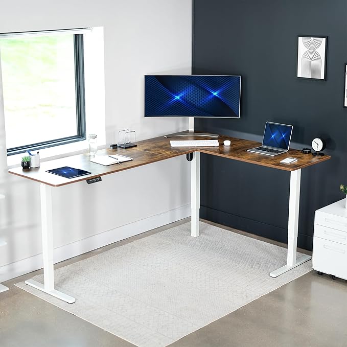 VIVO Electric Corner 84 x 63 inch L-Shaped Standing Desk, Memory Height - Image 9