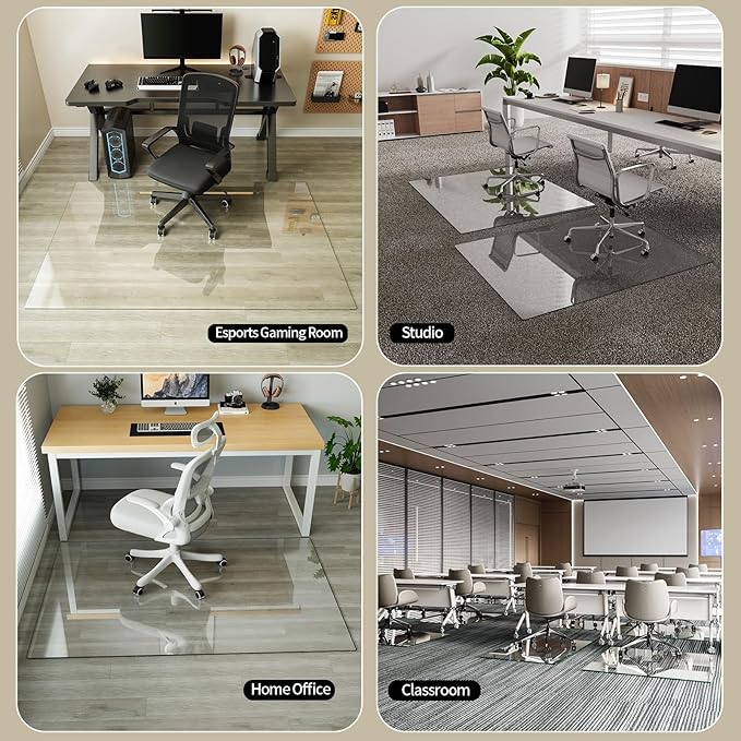 Koonmi Tempered Glass Chair Mat - Image 7