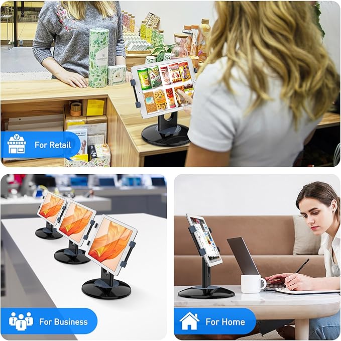 AboveTEK Retail Kiosk iPad Stand, 360° Rotating Commercial POS Tablet Stand - Image 2