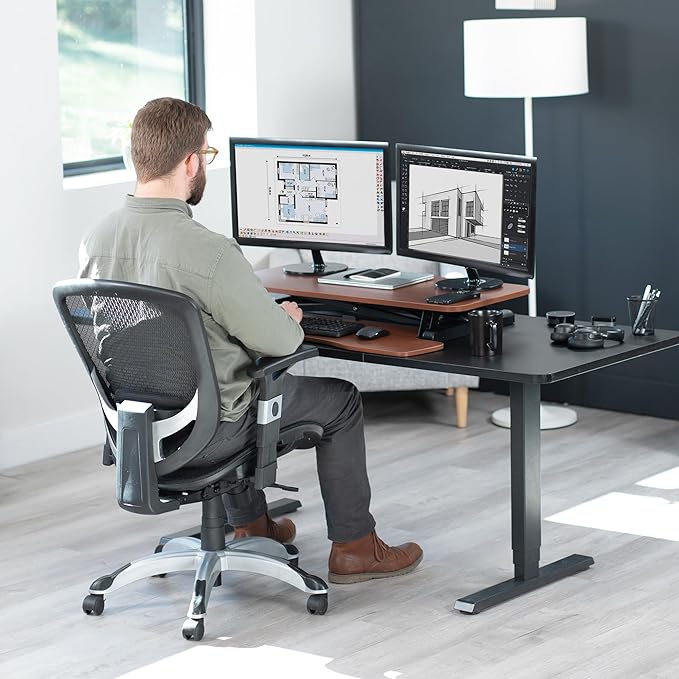 VIVO 36 inch Desk Converter, K Series, Height Adjustable Sit to Stand Riser - Image 8
