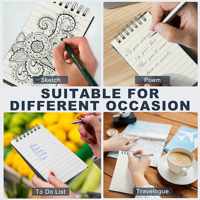 Tenceur 100 Pcs Pocket Notebook Bulk Small 3x5 Inch Spiral Notepads Mini Top - Image 6