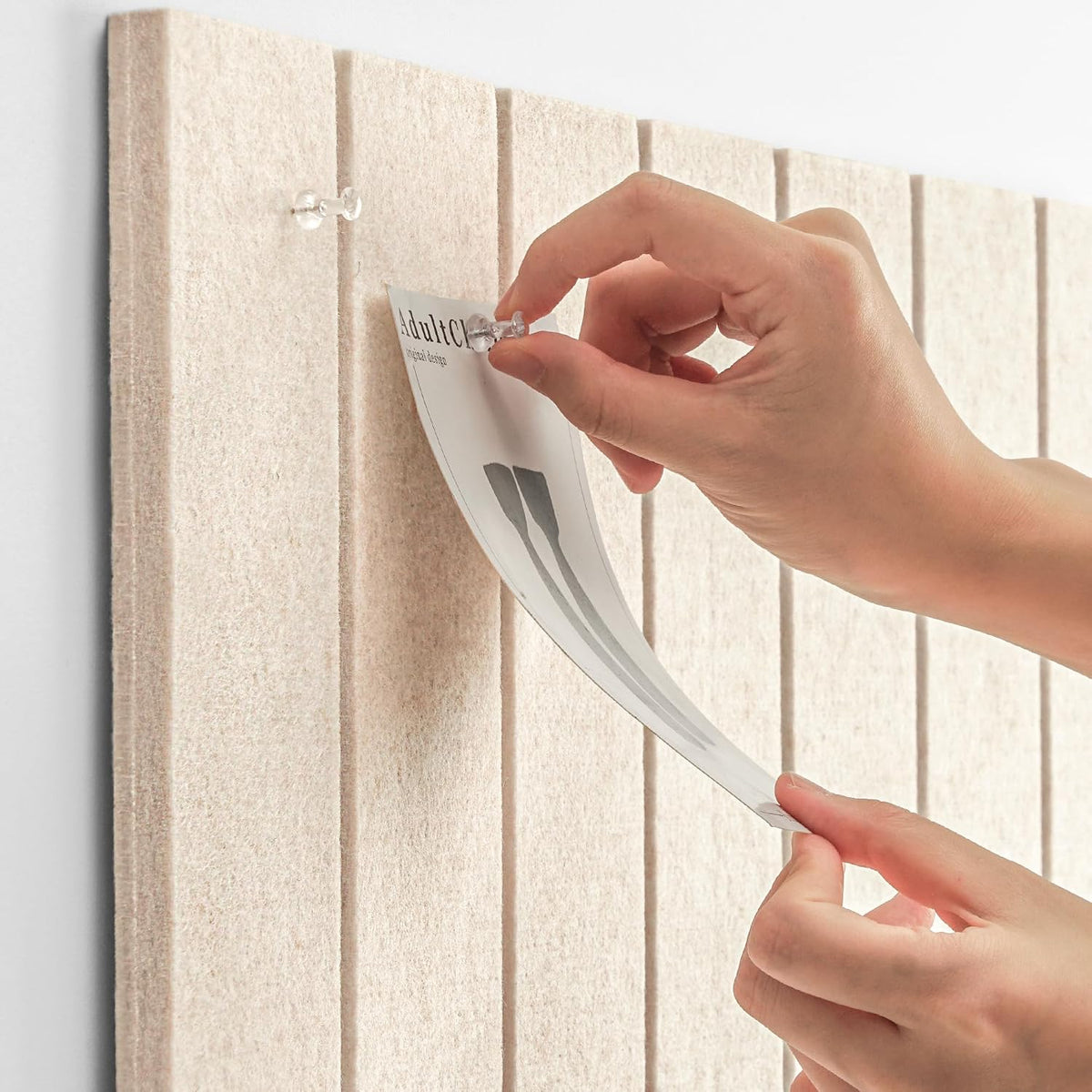 Striped Felt Bulletin Board 48x36 Inches, Decorative Pin Board for Wall