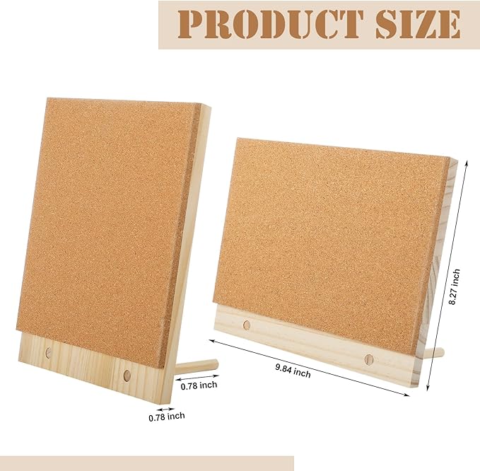 Fiwochic 2 Pcs Desktop Cork Board 9.8'' x 8.3'' Wood Frame Bulletin Board - Image 2
