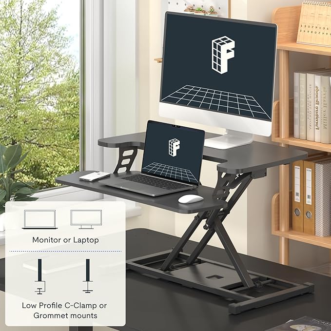 FLEXISPOT Standing Desk Converter 28" Wide Height Adjustable Sit Stand Riser - Image 6