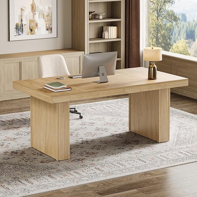 Tribesigns 63" Executive Desk, Modern Executive Office Desk - Image 3